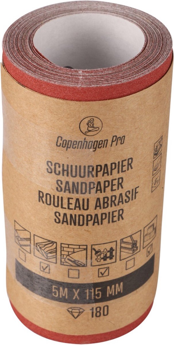 Copenhagen Pro schuurpapier op rol - droog - korrel 180 - 11.5 cm x 5 meter