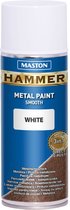 Maston Hammer - metaalverf - wit - smooth - spuitlak - 400 ml