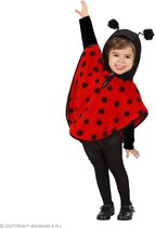 Widmann - Lieveheersbeest Kostuum - Megalief Lieveheersbeestje Poncho Kind Kostuum - Rood, Zwart - Maat 110 - Carnavalskleding - Verkleedkleding