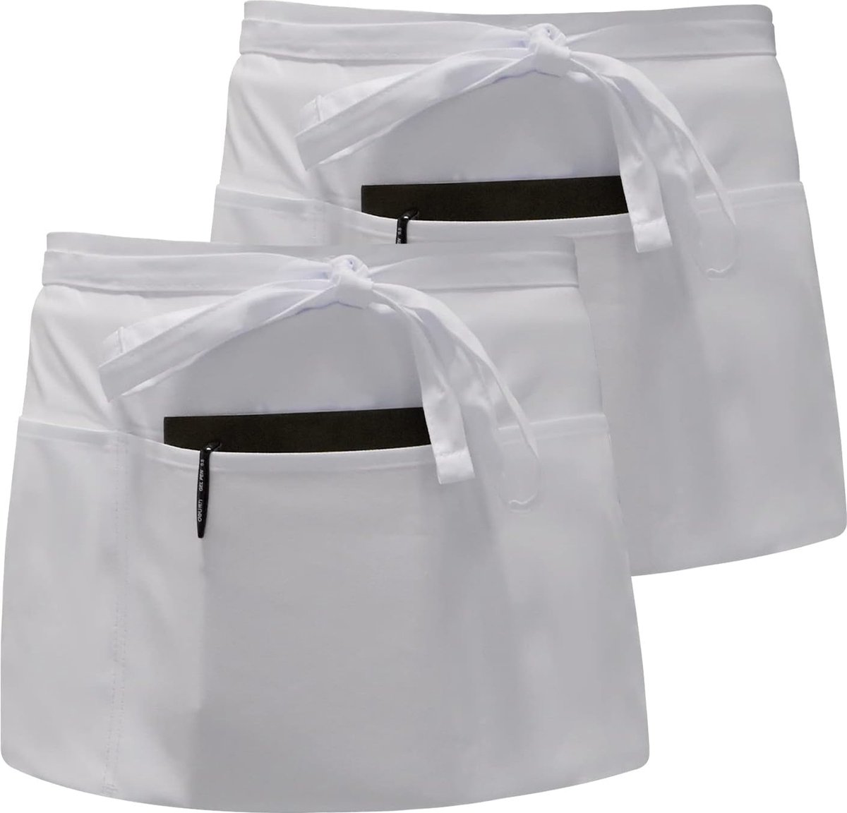 2 stuks tailleschort, voorbindschort waterdicht, schort kort stofdicht, half schort met 3 zakken, schort voor dames en heren, chef, bakker, servers, kelder, ambachtslieden