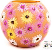 Design Vaas Harmony - Fidrio HANDPAINTED - glas, mondgeblazen bloemenvaas - diameter 40 cm