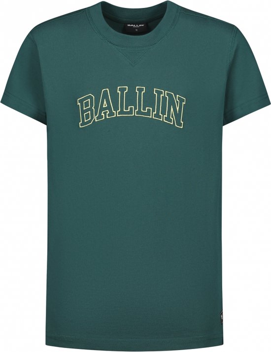 Ballin Amsterdam - Jongens Oversized fit T-shirts Crewneck SS - Green - Maat 10