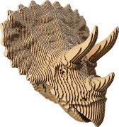 CARTONIC- Triceratops- Dinosaurus-3d puzzel- 3D- puzzelen-DIY- Kinderen en Volwassenen- decoratie- thuis- muurdecoratie- Ecologisch