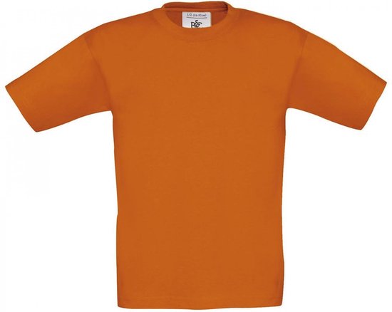 T-shirt Kind 1/2 Y (1/2 ans) B&C Ronde hals Korte mouw Orange 100% Katoen