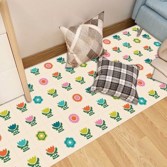 Ulticool Décoration carrelages Autocollant - Fleurs Vintage Rétro - 15x15 cm - 15 pièces Autocollants de Carrelage en Film Adhésif - Stickers Stickers muraux Carrelage Autocollant - Sticktiles - Salle de Bain - Cuisine
