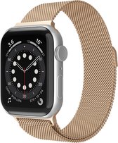 Bandje geschikt voor Apple Watch 38/40MM - Geschikt voor Series 1/2/3/4/5/6/7/8/9/SE - Maat One Size - Horlogebandje - Milanees - Rose goud