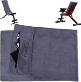 Fitnesshanddoek, 120 x 50 cm, sporthanddoek, fitnesshanddoek, absorberende en zachte gymhanddoek met ritsvak voor training