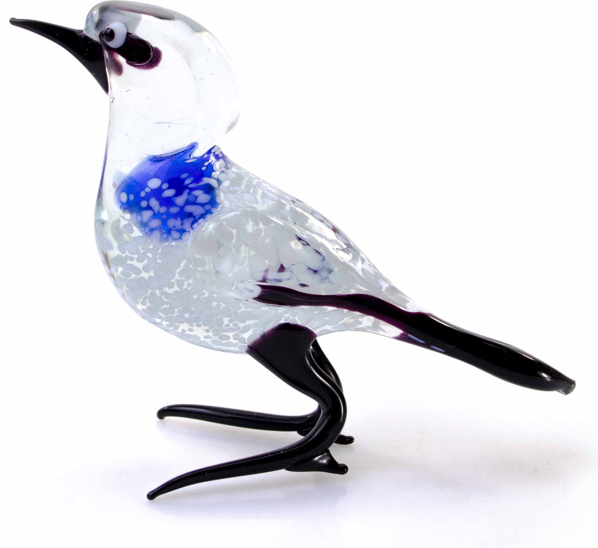 Glazen Vogel Huismus Blauw - Vogel - Vogels - Vogeltjes - Vogeltjes Beeldjes - Vogeltjes Decoratie - Beeldjes Dieren - Beeldjes Decoratie - Glazen vogeltjes decoratie - Vogel beeldje - vogel van glas