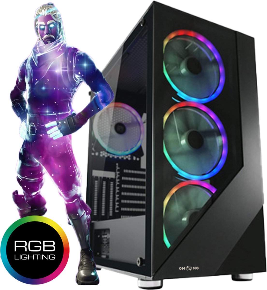 Omiximo Allround Game PC - Ryzen 5 4500 - Geforce GTX 1650 - 500 GB SSD - 16 GB Ram - LC988W