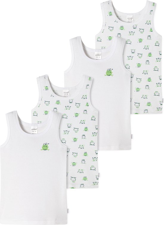 Schiesser Jongens onderhemd 4 pack Feinripp Organic Cotton
