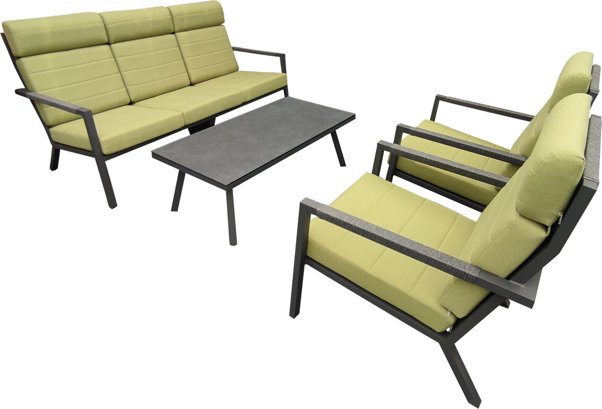 Driesprong collection - Set angelina lounge 4 delig groen antraciet