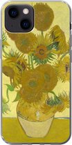 Geschikt voor iPhone 13 mini hoesje - Zonnebloemen - Vincent van Gogh - Siliconen Telefoonhoesje