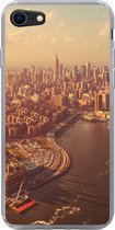 Geschikt voor iPhone 8 hoesje - New York - Skyline - Goud - Siliconen Telefoonhoesje