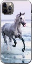 Geschikt voor iPhone 12 Pro Max hoesje - Paarden - Lucht - Zee - Siliconen Telefoonhoesje