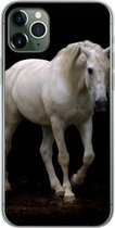 Geschikt voor iPhone 11 Pro Max hoesje - Paarden - Boerderijdieren - Zwart - Siliconen Telefoonhoesje