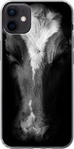 Geschikt voor iPhone 12 mini hoesje - Koe - Dieren - Zwart - Siliconen Telefoonhoesje