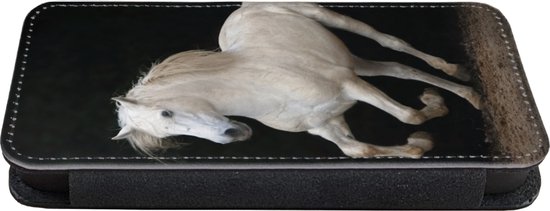 Étui pour téléphone iPhone 7 Bookcase - Paarden - Zwart - Portrait - Avec poches - Étui portefeuille avec fermeture magnétique