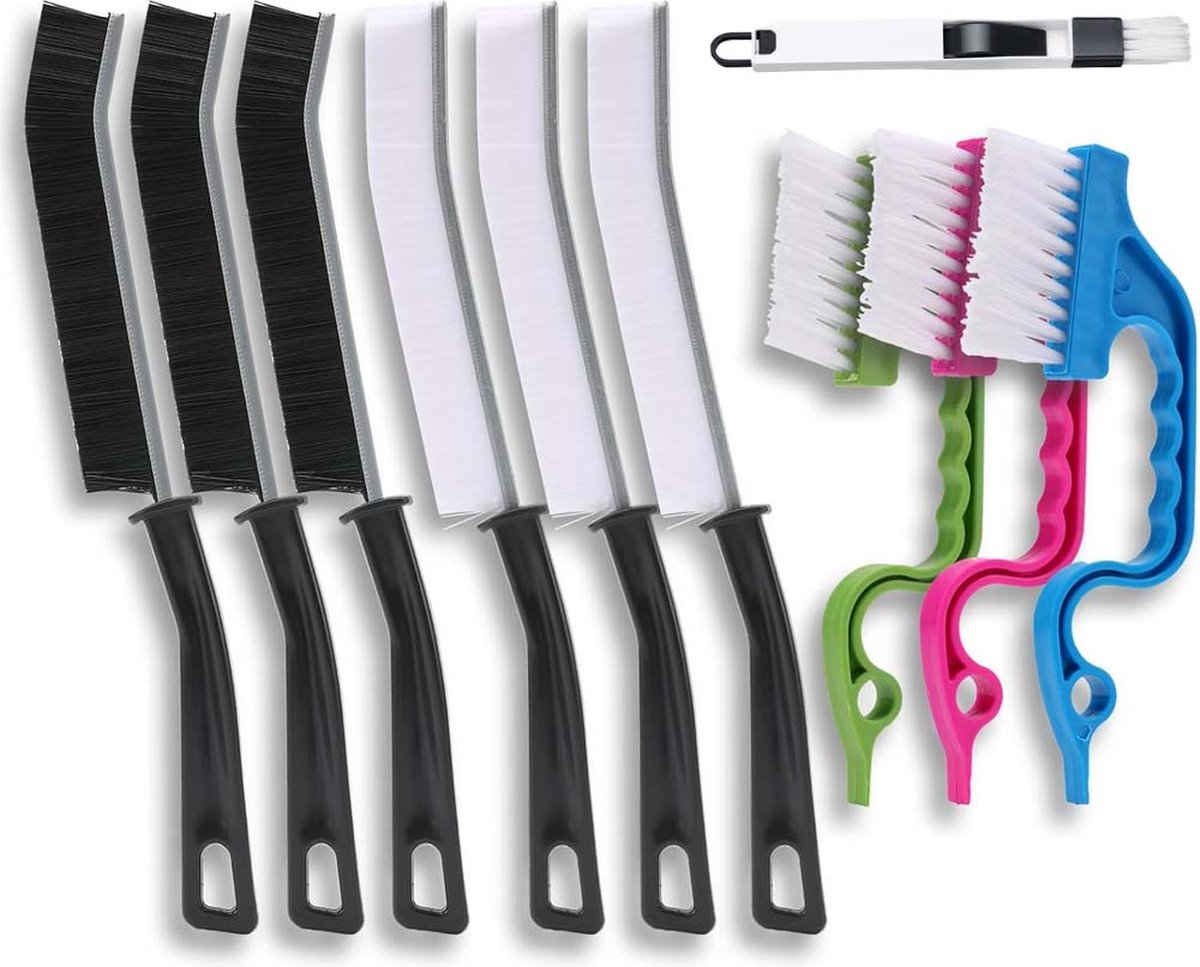 Goedkoopste Schoonmaakborstels - Multifunctionele vloerborstels - Tegelborstels - Badkamermuurborstels - Hoekborstels - Spleetborstels - Ideaal voor diep schrobben in badkamers en keukens 10 stuks