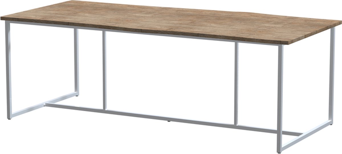 4SO - Quatro Tafelframe Frost Grey met Robusto Tafelblad Teak 220 x...