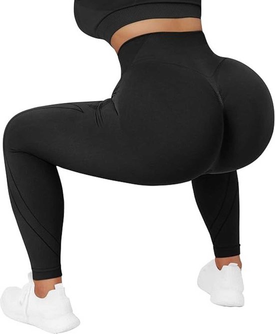 Naadloze Sportleggings voor Vrouwen - Taille Accentuerende - Billen Liften - Compressie Fitness Broek - Squat-Proof - Ultra-Stretch - Boterzacht Materiaal - Ideaal voor Yoga, Hardlopen, Workout - Naadloos Design - Maat L van Merkloos — afbeelding 2