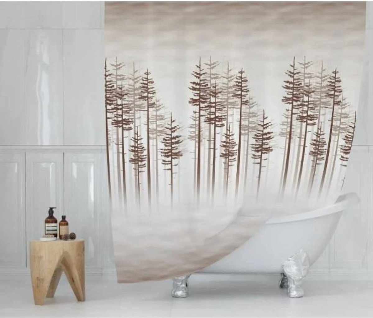 Casabueno - Douchegordijn - Waterdicht & Sneldrogend – 180x200 cm – Anti-Schimmel, Wasbaar & Duurzaam –Forest– Badkamer Shower Curtain