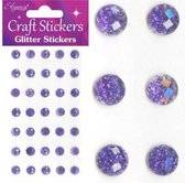 Oaktree - Stickers Glitter Diamantjes Paars (per vel) 8mm