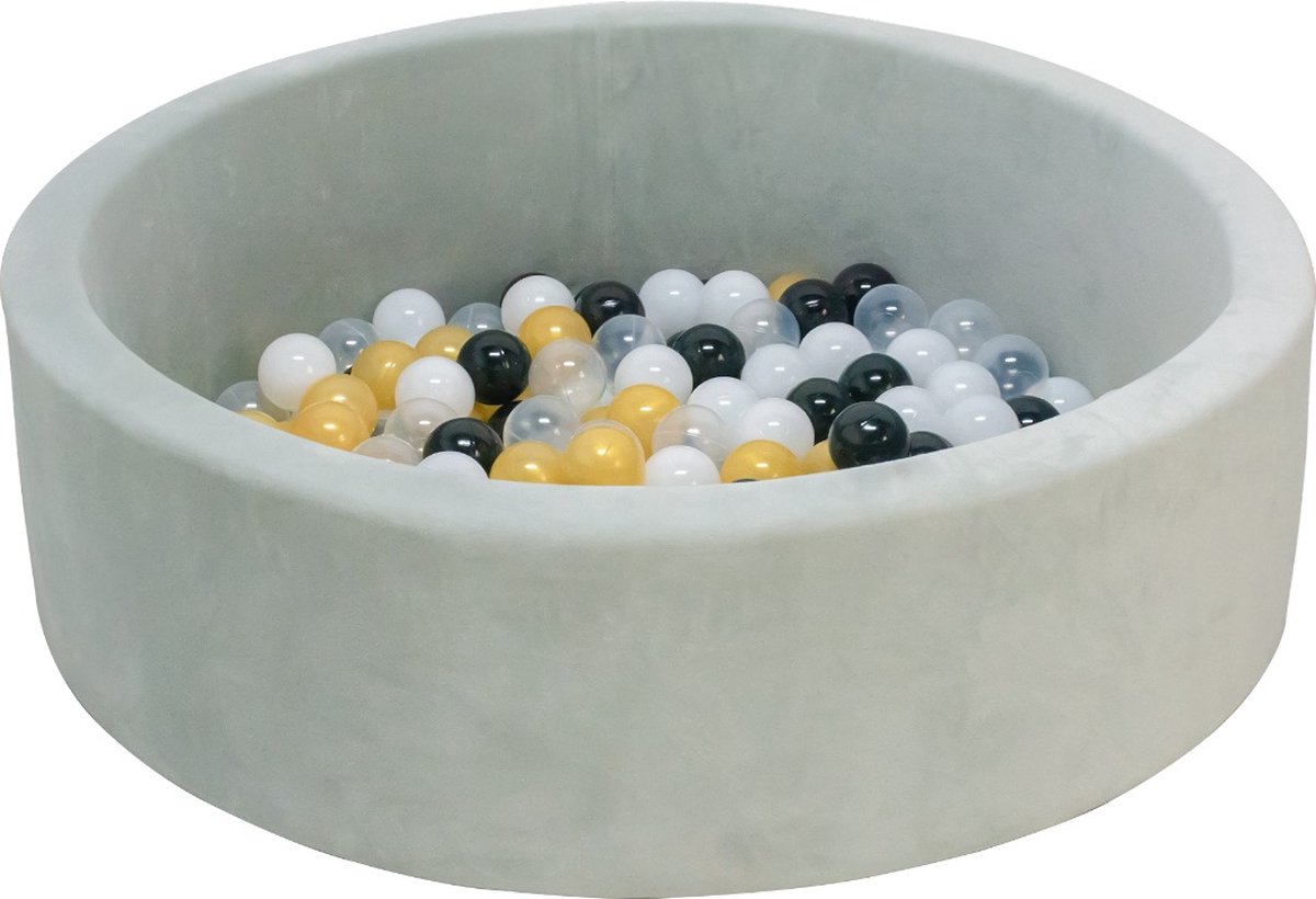 Born Lucky Ballenbak / Ballenbad - 90 x 30 x 5 cm & 200 Ballen Ø6 cm- Velvet Grijs