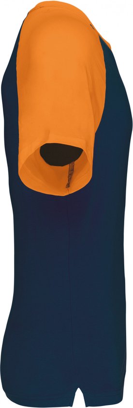 SportT-shirt Heren XL Kariban Ronde hals Korte mouw Navy / Orange 100% Katoen