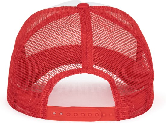 Trucker - Pet 5 panelen - One Size, Wit / Rood