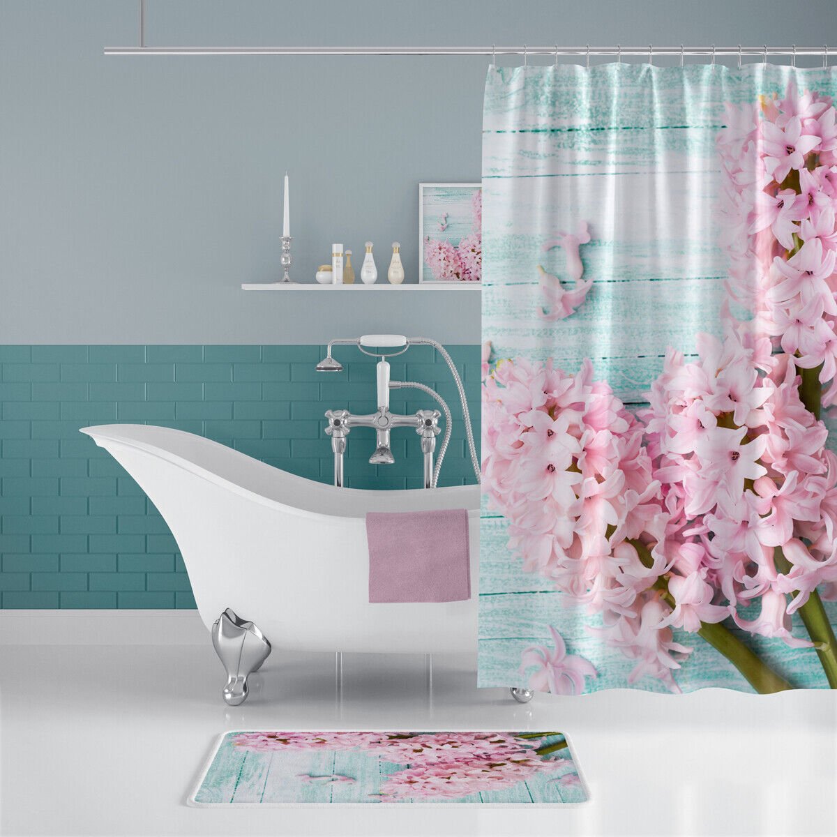 Casabueno - Waterdicht Douchegordijn Sneldrogend – 120x200 cm – Anti-Schimmel, Wasbaar & Duurzaam – Liliac – Badkamer Shower Curtain