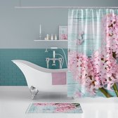 Casabueno Lilac - Douchegordijn 120x200 cm - Badkamer Gordijn - Shower Curtain - Waterdicht - Sneldrogend en Anti Schimmel -Wasbaar en Duurzaam