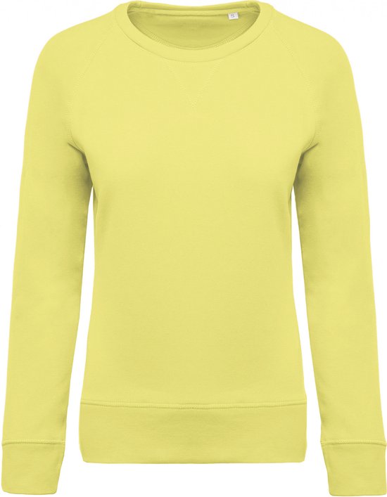 Sweatshirt Dames L Kariban Ronde hals Lange mouw Lemon Yellow 80% Katoen, 20% Polyester