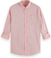 Scotch & Soda Dobby Stripe Roll Up Sleeves Heren Overhemd - Maat S