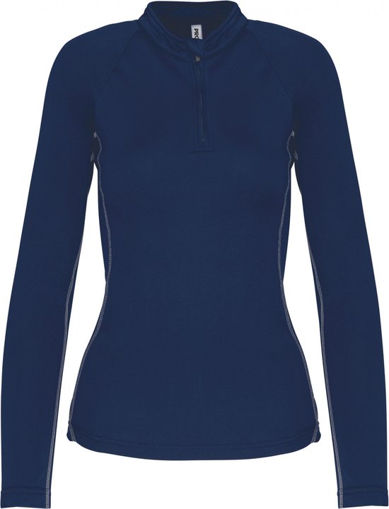 SportSweatshirt Femme L Proact 1/4-zip Manches longues Sporty Marine 100% Polyester