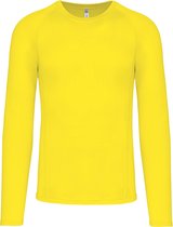 SportOndershirt Unisex XS Proact Lange mouw Flashy Yellow 88% Polyester, 12% Elasthan