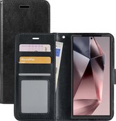 Hoes Geschikt voor Samsung S24 Ultra Hoesje Book Case Hoes Flip Cover Wallet Bookcase - Zwart.