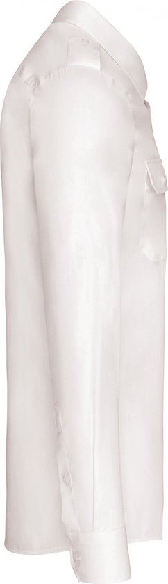 Overhemd Heren XL Kariban Lange mouw White 65% Polyester, 35% Katoen