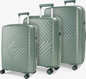Koffer set - Trolley 3-delig met TSA slot - Dubbel Rits - PP silicone koffer - Rock