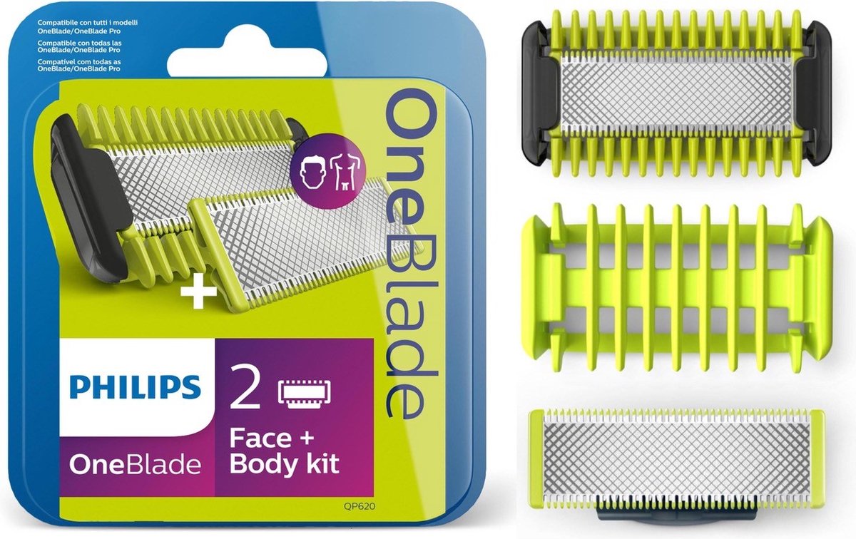 Philips OneBlade Original Blade QP620/50 - Vervangmesjes Body Kit