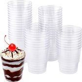 MATANA 48 Coupes à Dessert en Plastique (Transparent, 240 ml), Bols à Dessert pour Desserts, Entrées, Tiramisus, Salade de Fruits, Buffets - Robustes et Réutilisables