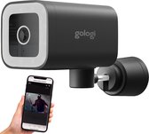 Caméra extérieure Gologi Premium - Caméra extérieure avec vision nocturne - Caméra de sécurité - Caméra de sécurité - 4MP - Caméra IP - Détection de son et de mouvement - Avec Wifi et application - Zwart