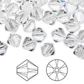 Swarovski Elements, Xilion Bicone (5328), 10mm, crystal clear. Per 12 stuks