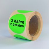 “3 halen 2 betalen” stickers op rol - 225 per rol - 50mm groen