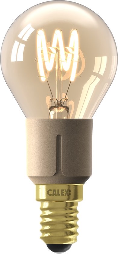 Calex Lampe Boule LED E14 4W 265-140-40lm 2100K Or dimmable en 3 étapes P45