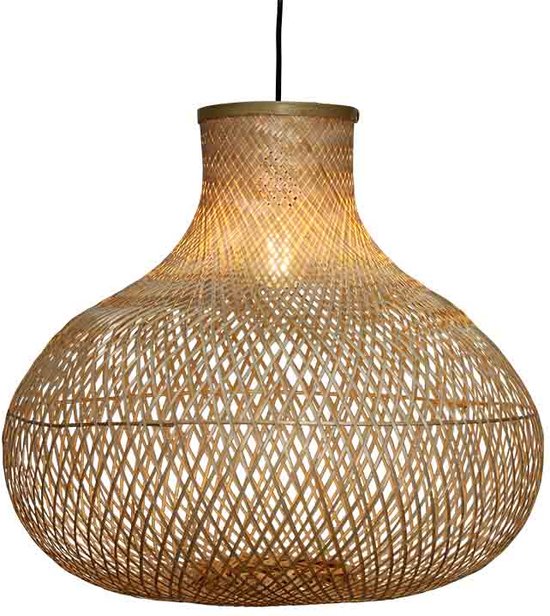 Lampe à suspension en Bamboe Caleta - Lampe à suspension ronde en bambou - 4Shine