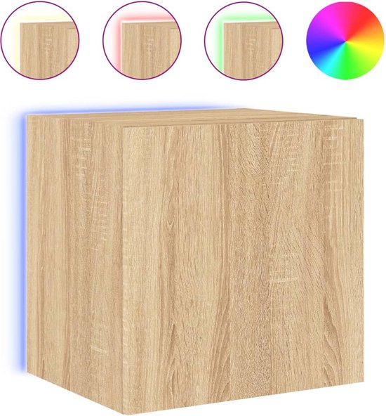 VidaXL Tv-wandmeubel met LED-verlichting 60x30x40 cm gerookt eiken