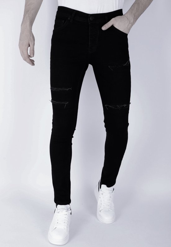 Jeans déchiré noir pour homme - Coupe slim -DP103