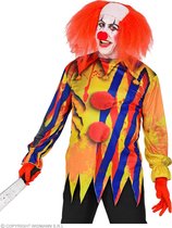 Widmann - Monster & Griezel Kostuum - Lugubere Enge Clown Gerry Man - Blauw, Geel - Medium / Large - Halloween - Verkleedkleding