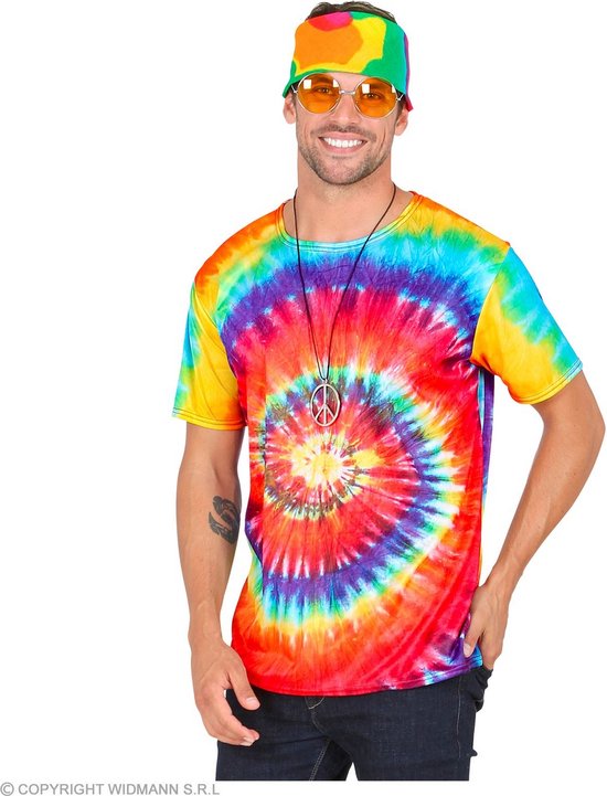 Hippie Kostuum | Hippie Shirt Tie-Dye Circle Of Freedom | / | Carnaval kostuum | Verkleedkleding