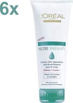 L'Oréal Paris - Lait Corporel Nutri Therapy Tube - 6x 200 ml - Pack Économique